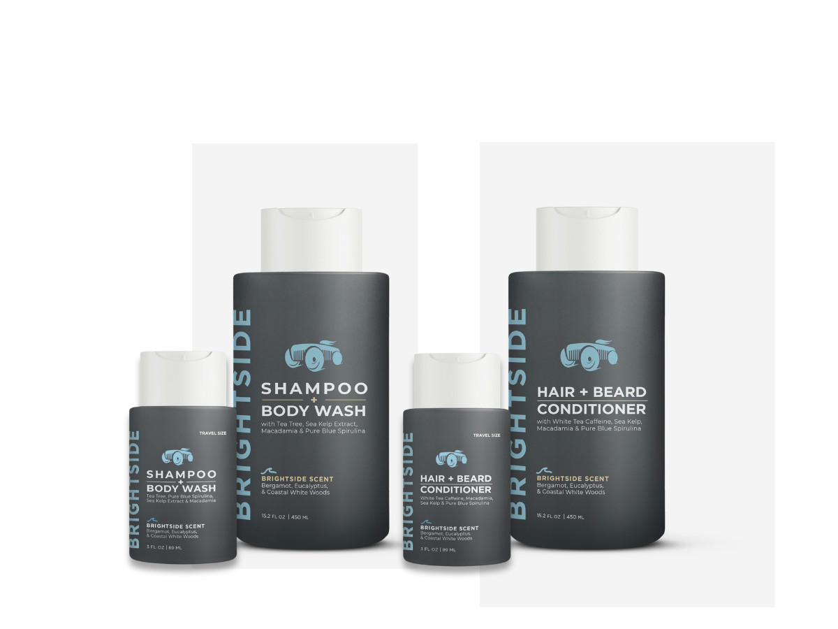 Brightside Shampoo & Conditioner Travel and Regular size bottles